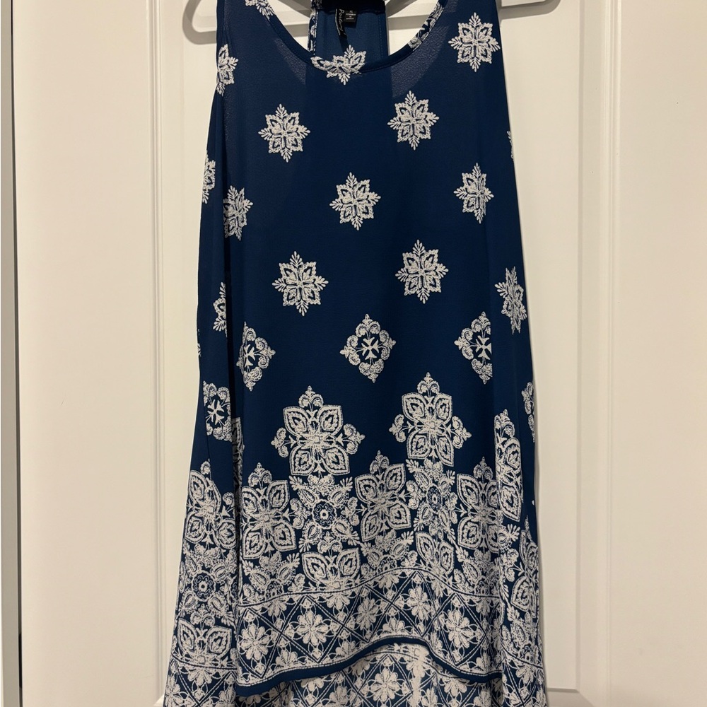 Portocruz Blue and White Patterned Dress